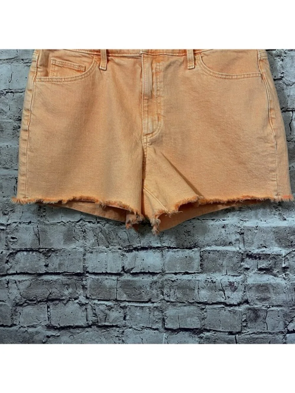 Universal Thread Orange Mini Raw Hem Denim Shorts